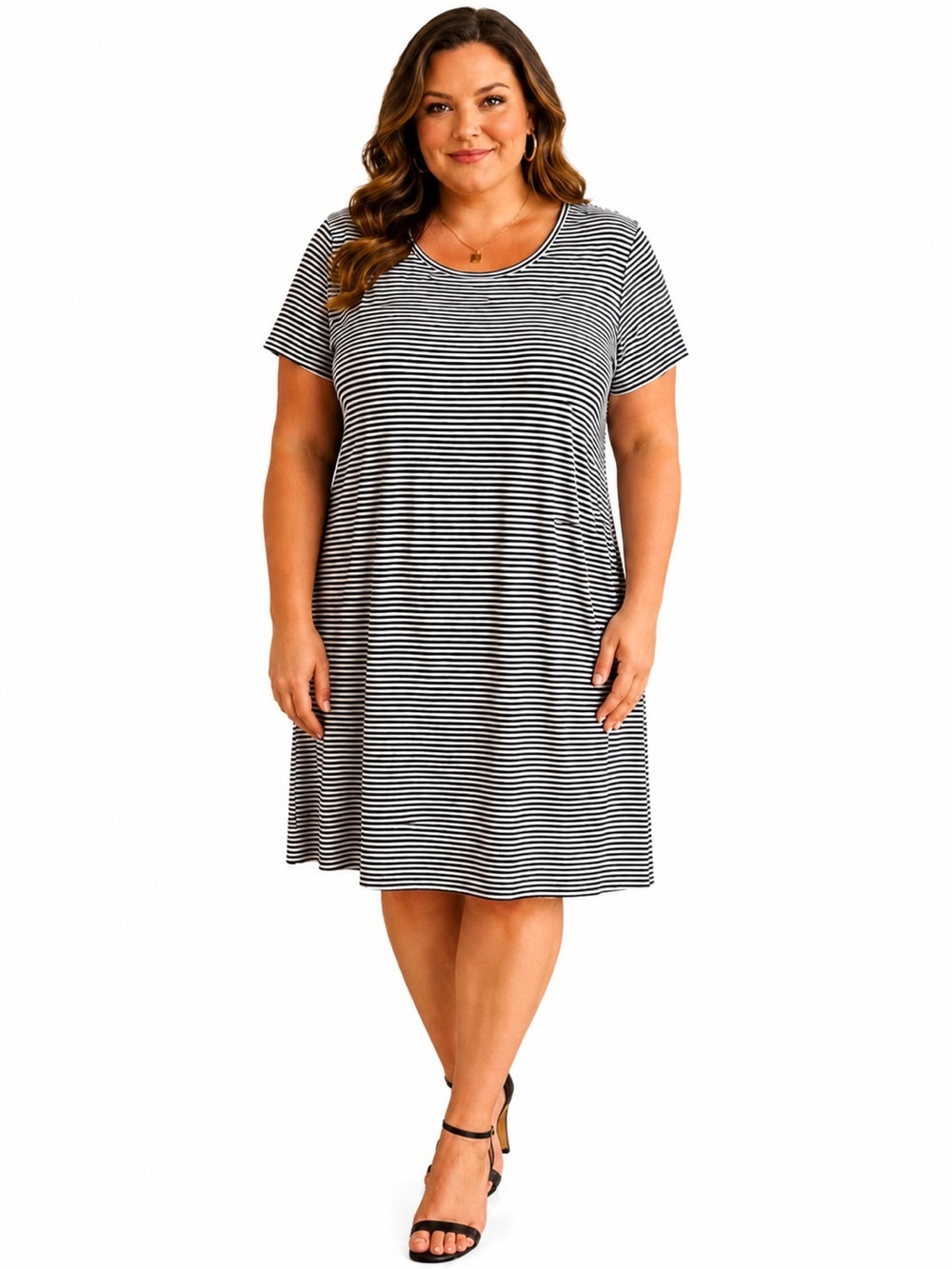 Vineyard Vines Navy and White Striped Short Sleeve Dress